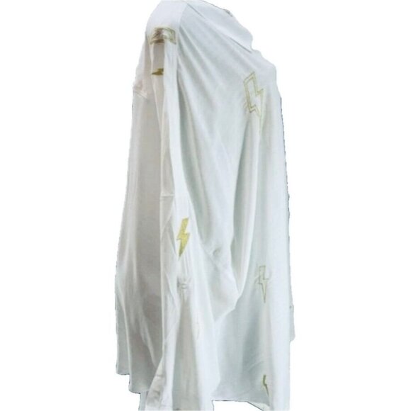 Torrid XL White Sheer Button Embroidered Lightning Bolt Accent Long Sleeve Shirt - Picture 3 of 6